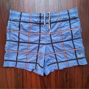 Vtg Y2k Tommy Hilfiger Blue Plaid Board Shorts Sz Men’s Large